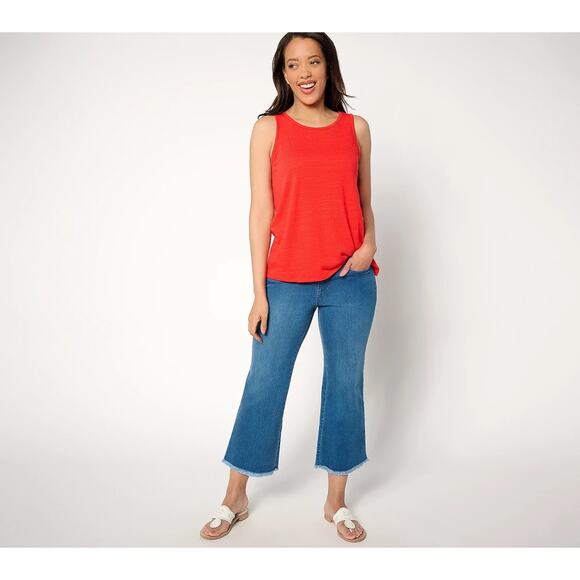 Belle by Kim Gravel Denim - Belle By Kim Gravel Tall TripleLuxe Denim Mariner Crop Pants Medium Wash Sz 10 T